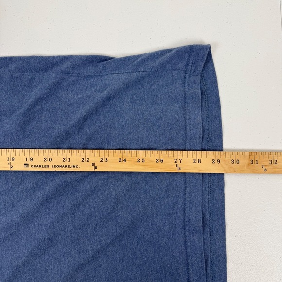 Johnnie-O Mens 2XL Long Sleeve Polo Shirt Heather Blue Cotton Surfer Logo Pocket - Picture 4 of 9